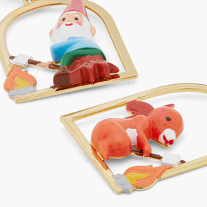 Squirrel, Gnome and Marshmallow Clip-On Earrings