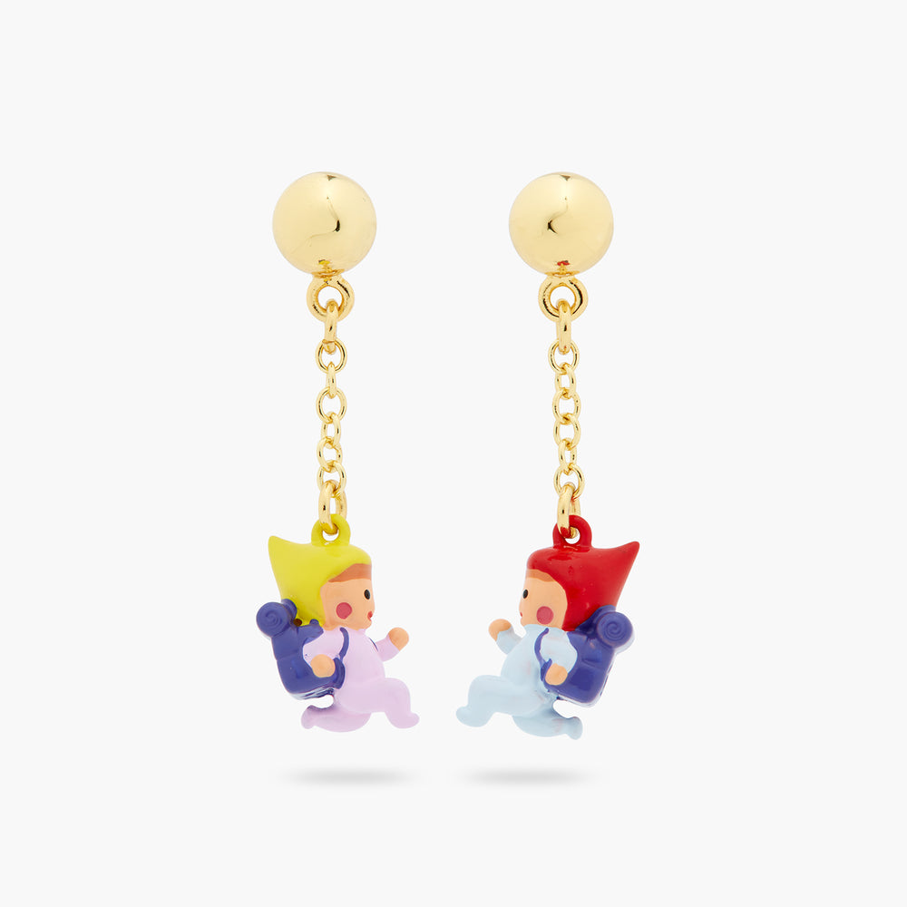 
            
                Load image into Gallery viewer, Hiking Young Garden Gnome Post Earrings
            
        
