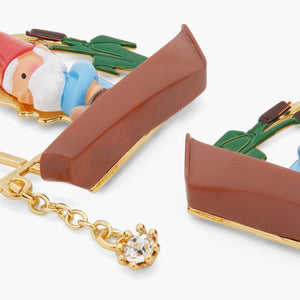 Fishing Garden Gnome Clip-On Earrings