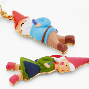 Hiking Garden Gnome Family Clip-On Earrings