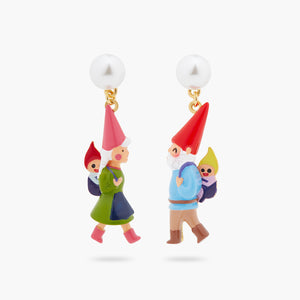 Hiking Garden Gnome Family Post Earrings