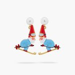 Skiing Garden Gnome Dad Post Earrings