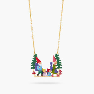 Hiking Toadstool Family Statement Necklace