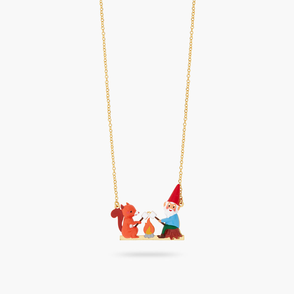 Squirrel, Gnome and Marshmallow Statement Necklace