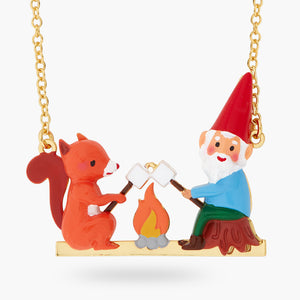 Squirrel, Gnome and Marshmallow Statement Necklace