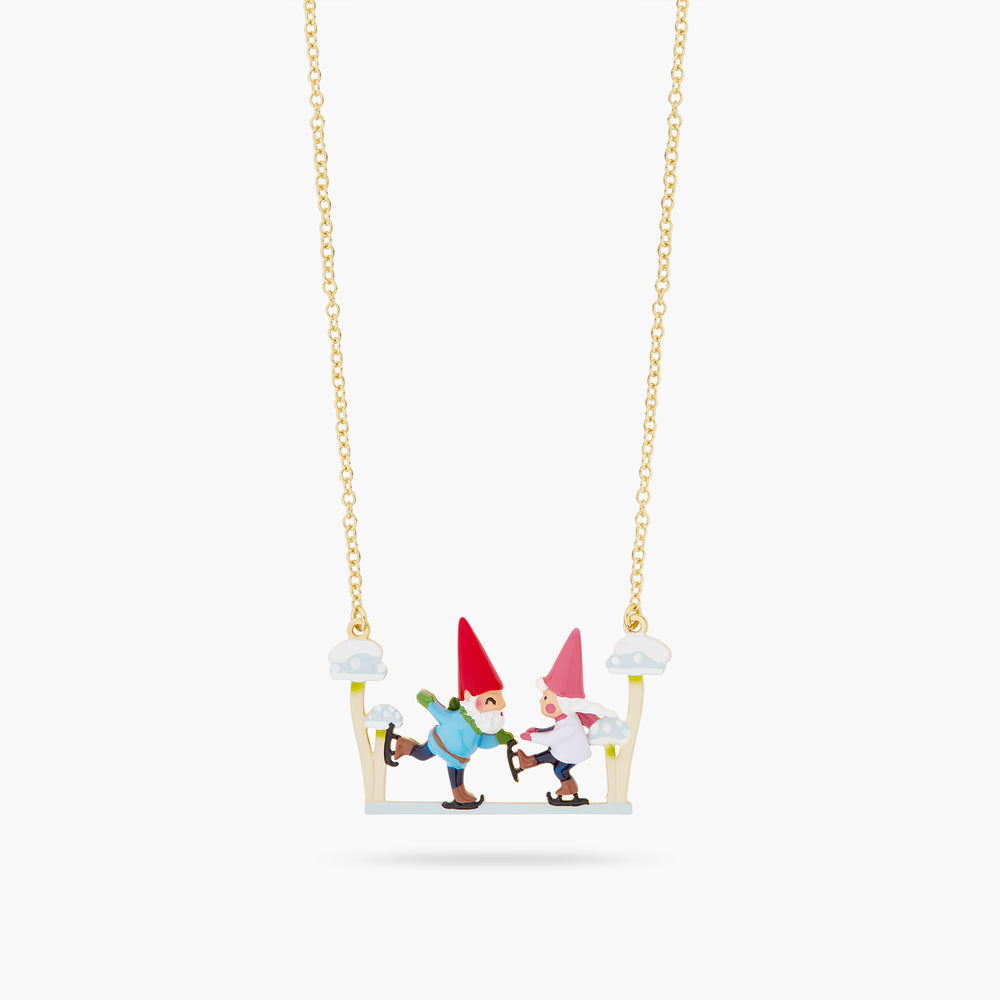 Gnomes and Ice Skates Statement Necklace