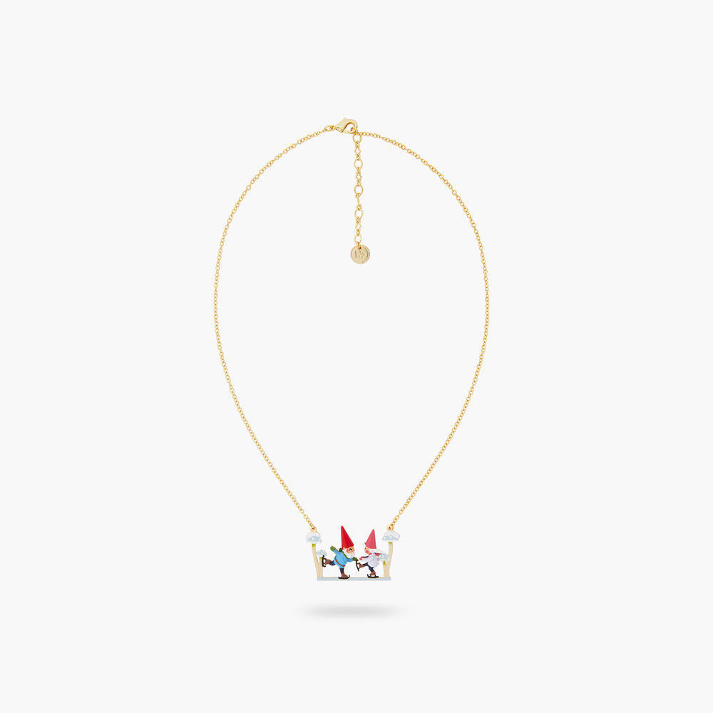Gnomes and Ice Skates Statement Necklace
