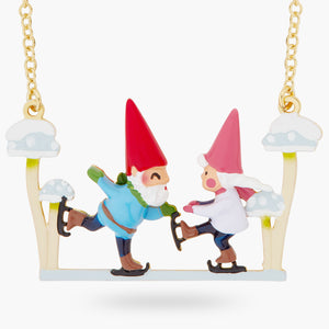Gnomes and Ice Skates Statement Necklace