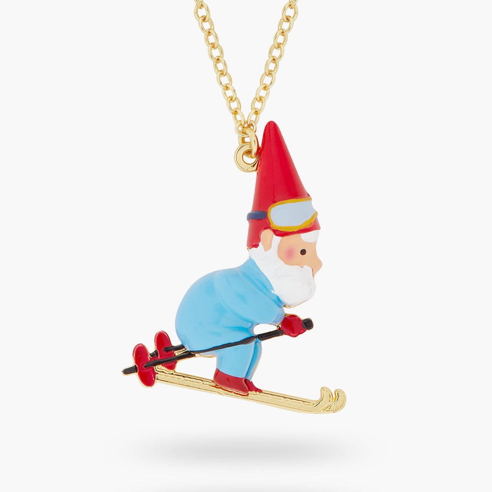 Garden Gnomes and Ski Pendant Necklace