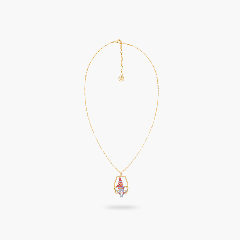 Garden Gnome and Chairlift Pendant Necklace