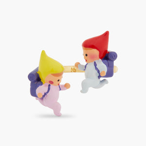 Hiking Young Garden Gnomes Adjustable Ring