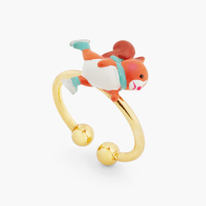 Ice Skating Squirrel Adjustable Ring