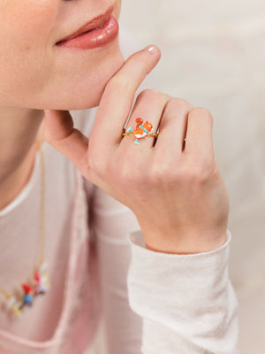 Ice Skating Squirrel Adjustable Ring