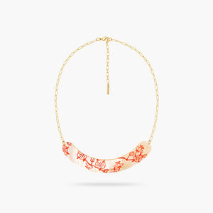 
            
                Load image into Gallery viewer, Red Rosebush Stamp on Mother of Pearl Statement Necklace
            
        