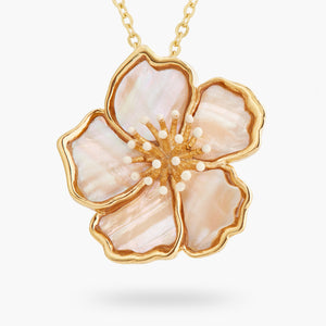 Wild Rose Mother of Pearl Pendant Necklace