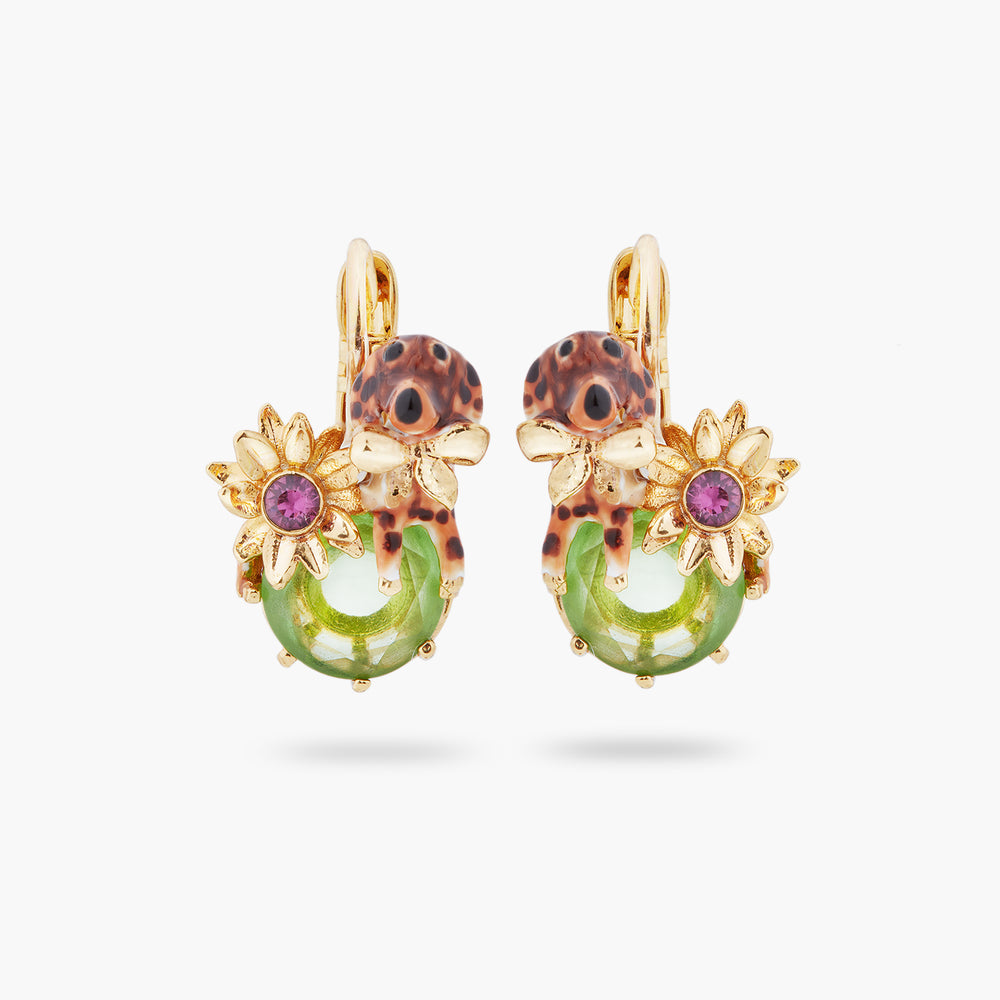 Les Néréides Loves Animals Dachshund and Stone Sleeper Earrings