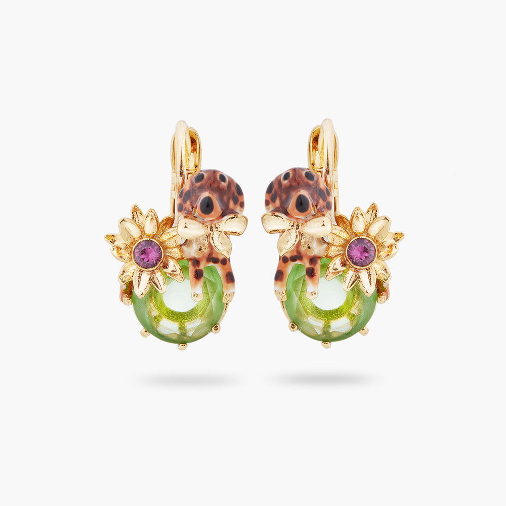 
            
                Load image into Gallery viewer, Les Néréides Loves Animals Dachshund and Stone Sleeper Earrings
            
        