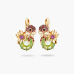 Les Néréides Loves Animals Dachshund and Stone Sleeper Earrings