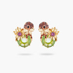 Les Néréides Loves Animals Dachshund and Stone Post Earrings