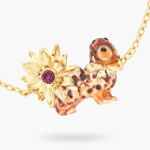 Les Néréides Loves Animals Daschund and Flower Fine Bracelet