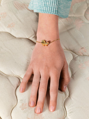 Les Néréides Loves Animals Daschund and Flower Fine Bracelet