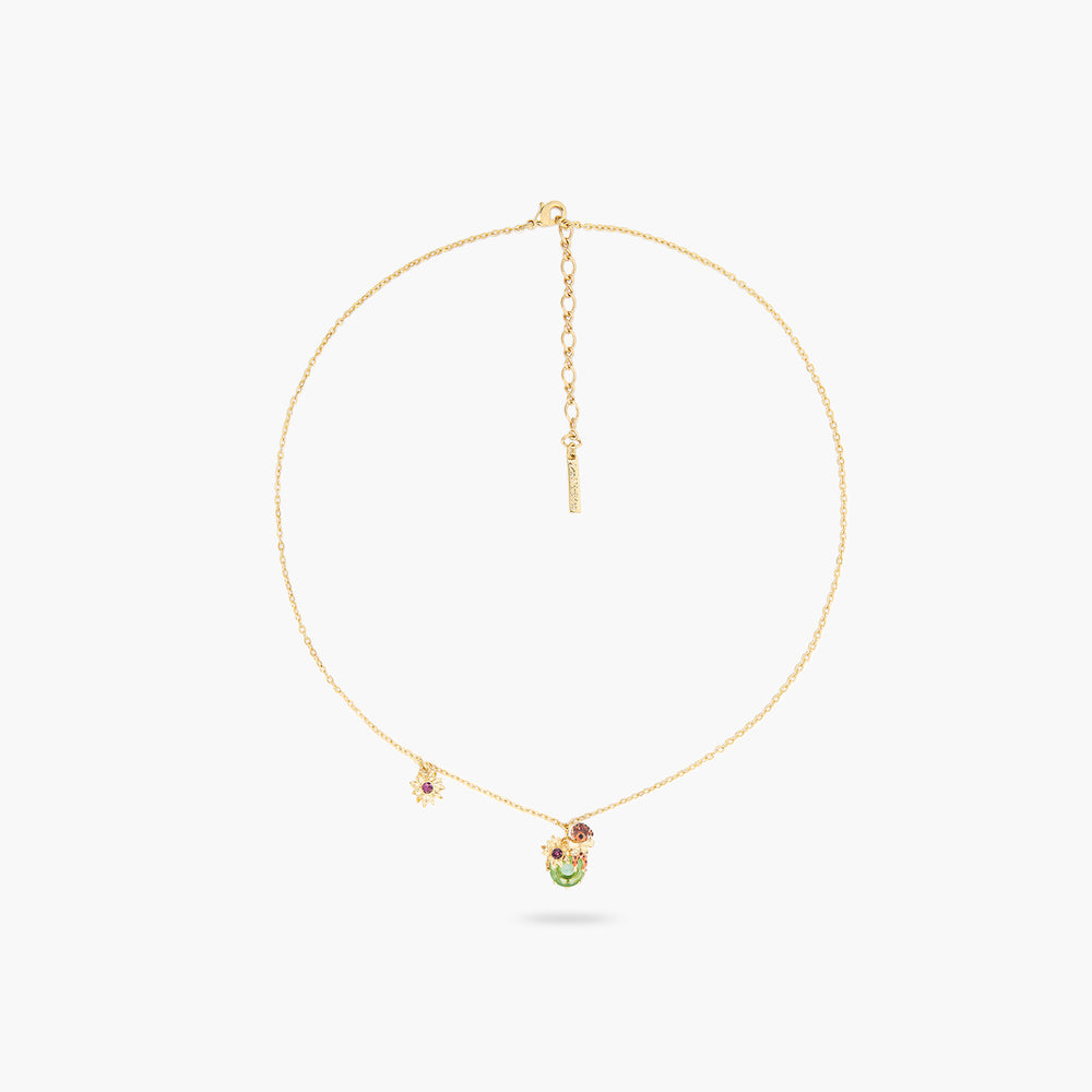 Les Néréides Loves Animals Dachshund and Stone Pendant Necklace