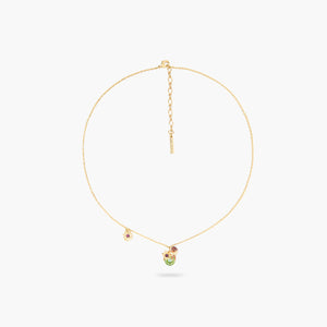 Les Néréides Loves Animals Dachshund and Stone Pendant Necklace