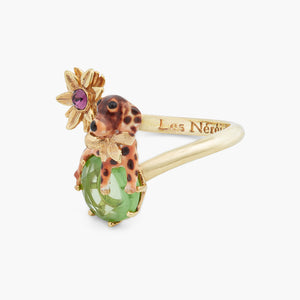 Les Néréides Loves Animals Dachshund and Stone Adjustable Ring