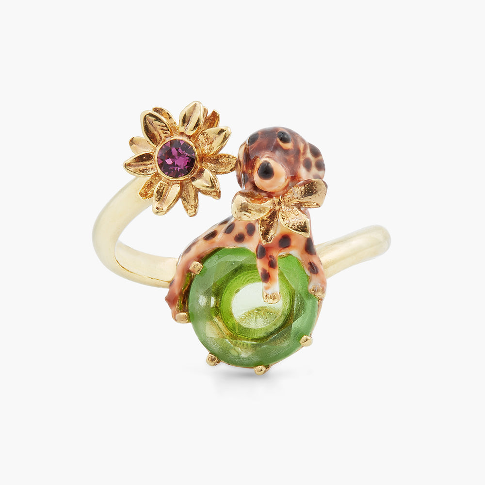 
            
                Load image into Gallery viewer, Les Néréides Loves Animals Dachshund and Stone Adjustable Ring
            
        