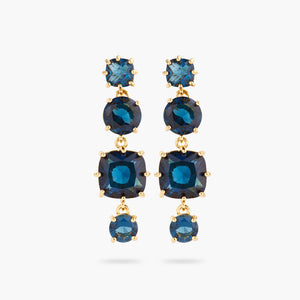 Ocean Blue Diamantine 4 stone Post Earrings