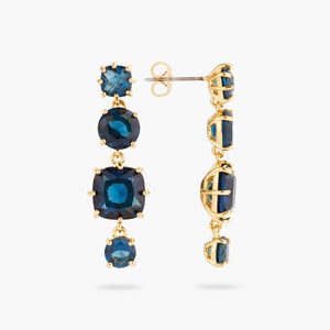 Ocean Blue Diamantine 4 stone Post Earrings