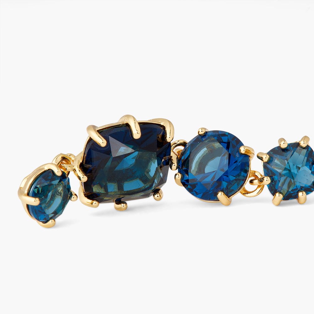 Ocean Blue Diamantine 4 stone Post Earrings