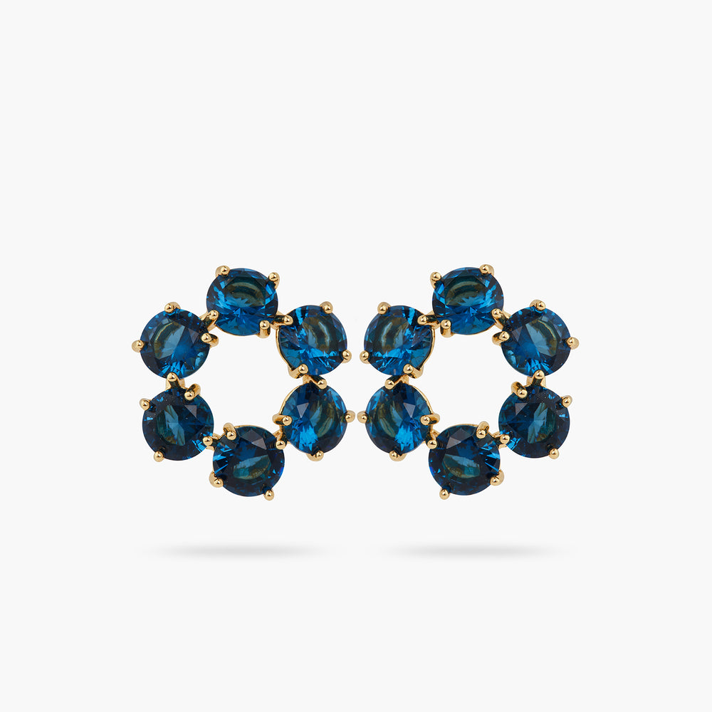 Ocean Blue Diamantine 6 Stone Post Earrings