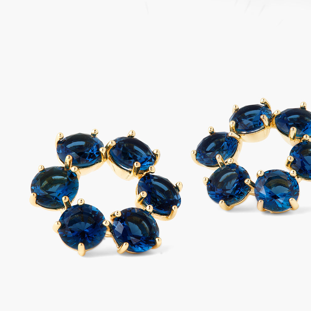 Ocean Blue Diamantine 6 Stone Post Earrings