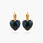 Ocean Blue Heart-Shaped Stone Sleeper Earrings