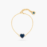 Ocean Blue Diamantine Heart Stone Fine Bracelet