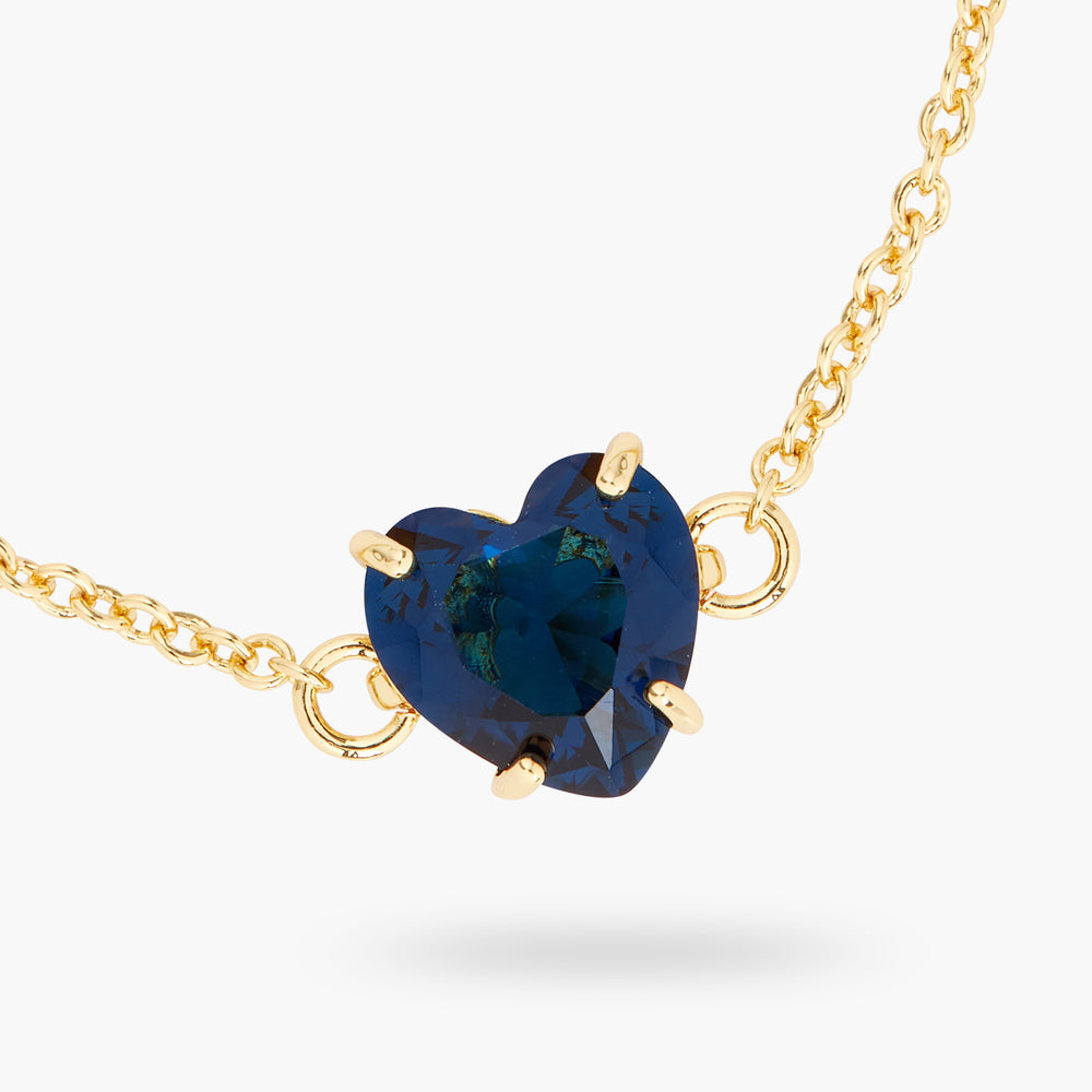 Ocean Blue Diamantine Heart Stone Fine Bracelet