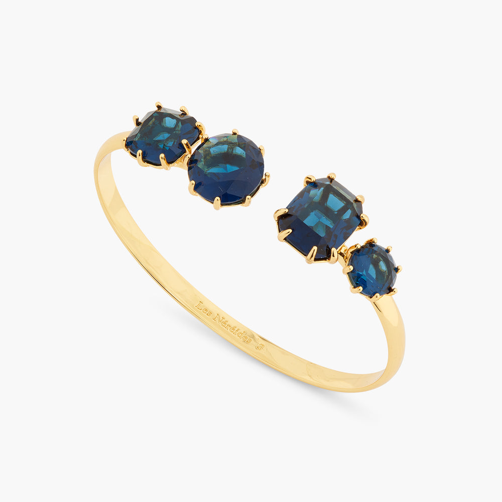 Ocean Blue Diamantine 4 Stone Bangle Bracelet