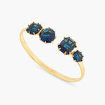 Ocean Blue Diamantine 4 Stone Bangle Bracelet