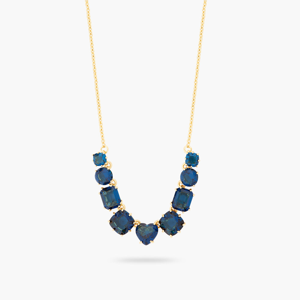 Ocean Blue Diamantine 9 Stone Fine Necklace