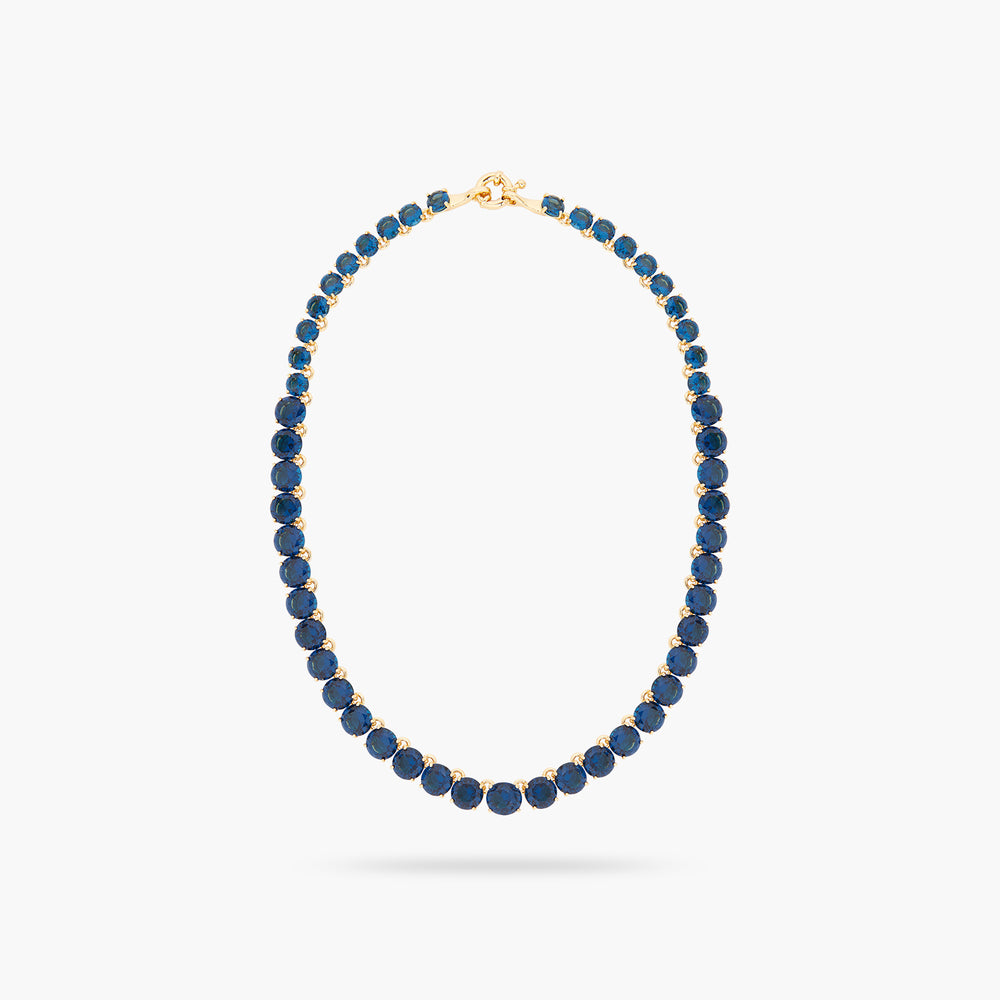 Ocean Blue Diamantine Round Stone Choker Necklace