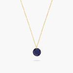 Ocean Blue Diamantine Round Stone Long Necklace