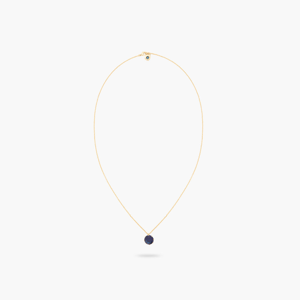 Ocean Blue Diamantine Round Stone Long Necklace