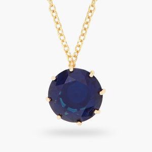 Ocean Blue Diamantine Round Stone Long Necklace
