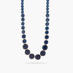 Ocean Blue Diamantine Multiple Round Stone Long Necklace