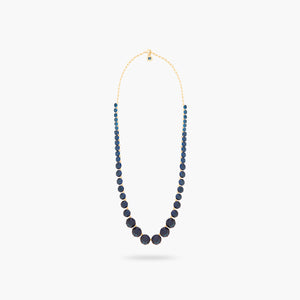 Ocean Blue Diamantine Multiple Round Stone Long Necklace