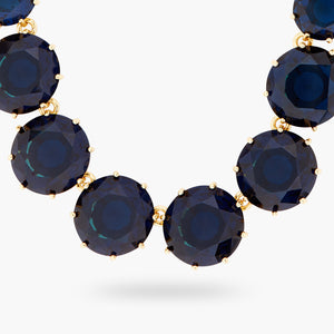 Ocean Blue Diamantine Multiple Round Stone Long Necklace