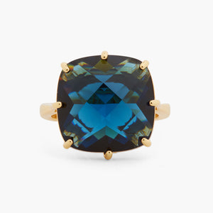 Ocean Blue Diamantine Square Solitaire Ring