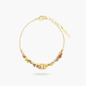 Autumn Flower and Round Stone Fine Bracelet