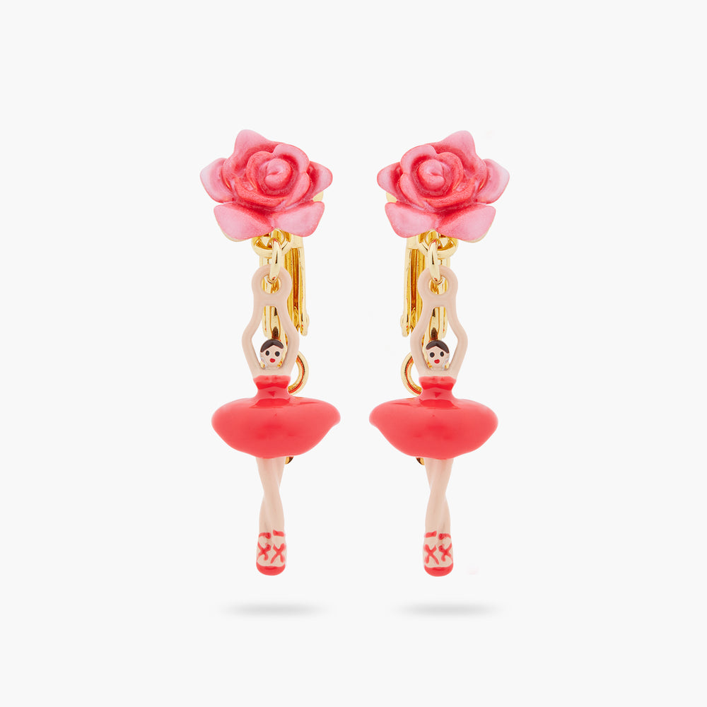 Mini Pas de Deux and Rosebud Clip-on Earrings